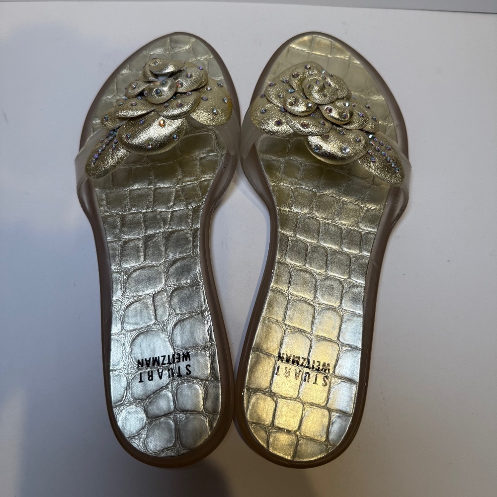 STUART WEITZMAN Sandals with Swarovski crystals Summer Size 8 - Picture 3 of 8